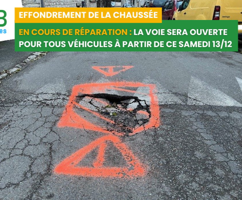 affaissement chaussée maladrerie 2025 - réparation