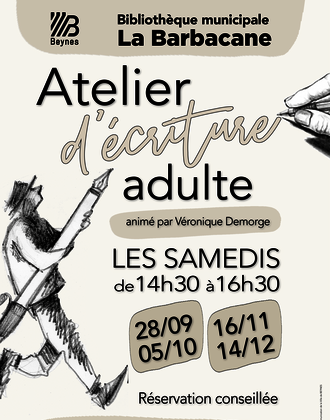 Affiche Atelier d'écriture adulte 2024