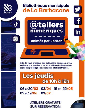 Affiche ateliers numériques 2025