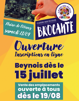 affiche ouverture inscriptions brocante 2025