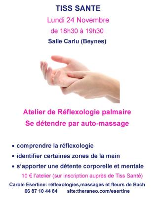 Atelier réflexologie tiss santé