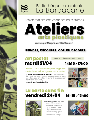 Ateliers arts plastiques avril 2026
