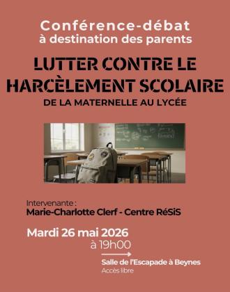 Conférence débat harcèlement scolaire 2026