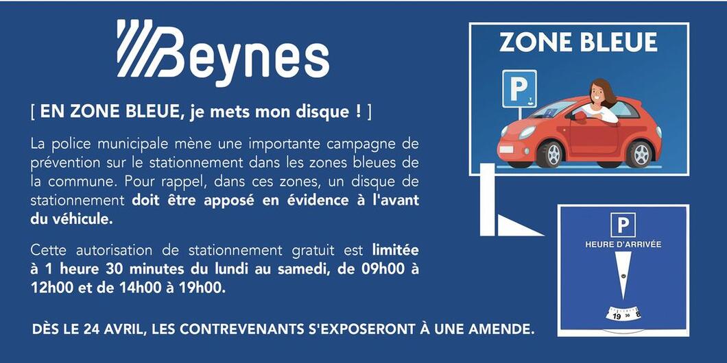 stationnement zone bleue - disque