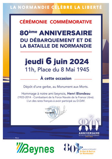 Cérémonie 80e anniversaire du débarquement