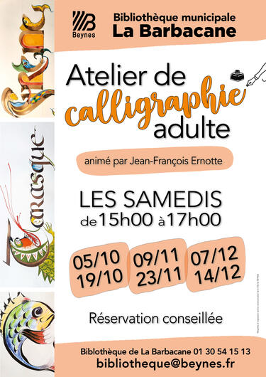 affiche atelier calligraphie 2024