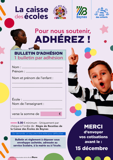 bulletin adhésion caisse des écoles