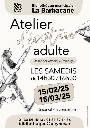 Affiche Atelier d'écriture adulte 2025