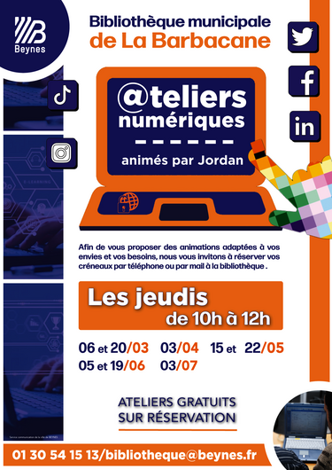 Affiche ateliers numériques 2025