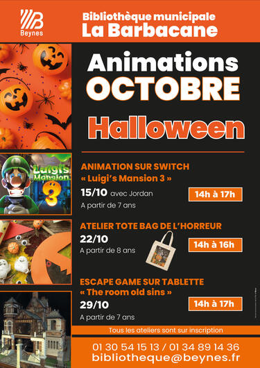 Bibliotheque animations halloween 2025