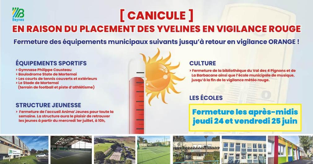 Canicule fermeture équipements municipaux
