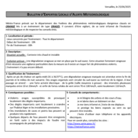 Bulletin de vigilance 25 juin 2025