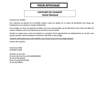 Enedis avis de coupures - 23/06