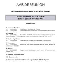 Ordre du jour CM 7 octobre 2025 Ordre du jour CM 7 octobre 2025