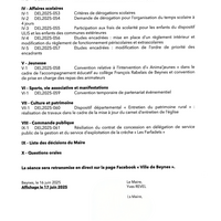 Ordre du jour Conseil municipal du 24 juin 2025