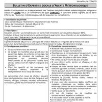 Bulletin vigilance canicule 28 juin 2025