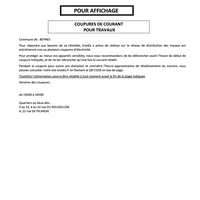Enedis avis de coupures - 12/06