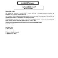 Enedis avis de coupures - 23/06