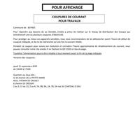 Enedis avis de coupures - 11/09
