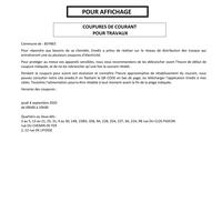 Enedis avis de coupures - 04/09