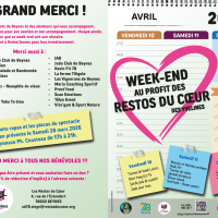 Programme week-end restos du coeur 2026