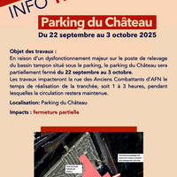 flyer travaux parking château septembre 2025