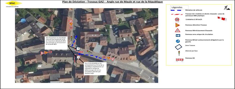 Travaux rue de la république - plan de balisage